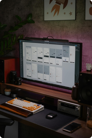 UX design layout for a mobile application.