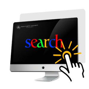 Graphic of a link icon on a laptop screen, representing ethical link-building in SEO.